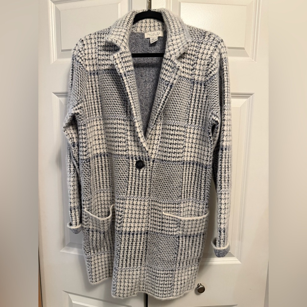 Rachel Zoe Black and White Textured Sweater coat  NWOT
